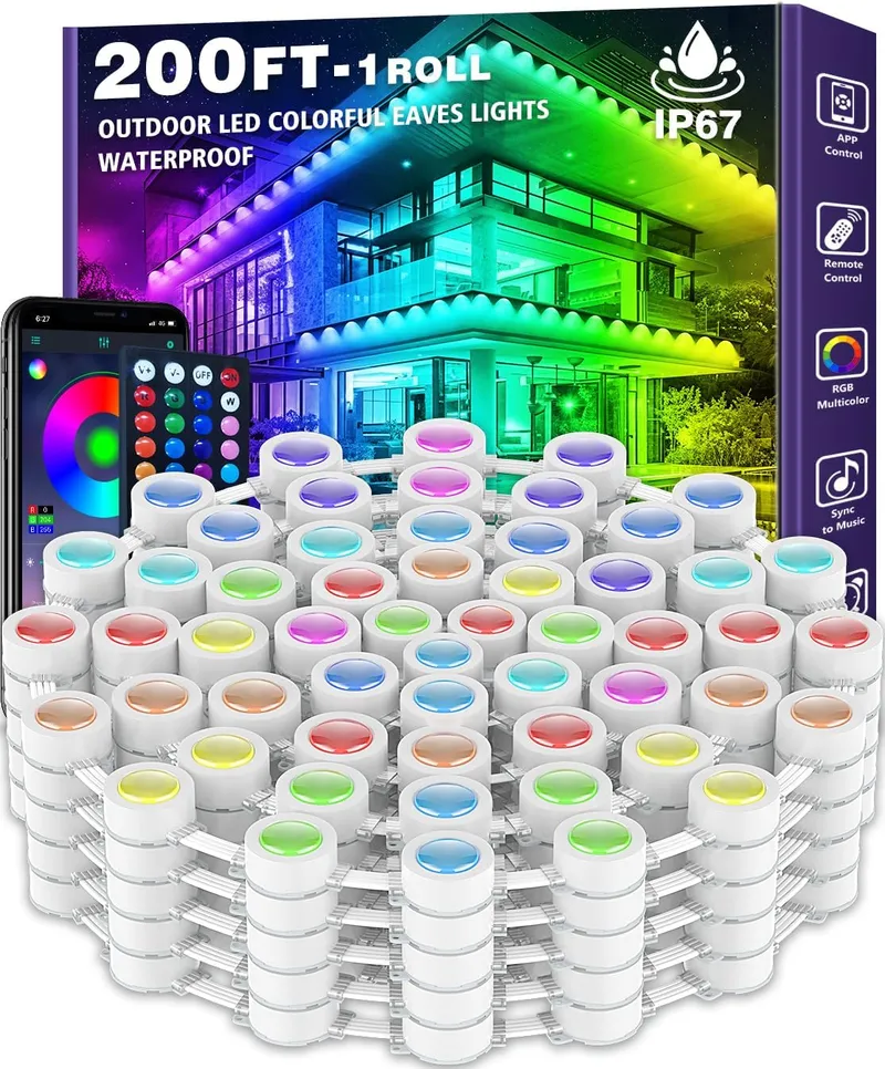 Sinley 200FT Permanent Outdoor RGB Lights
