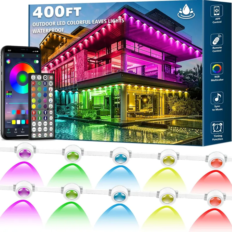 Sinley 400FT Permanent Outdoor RGB Lights